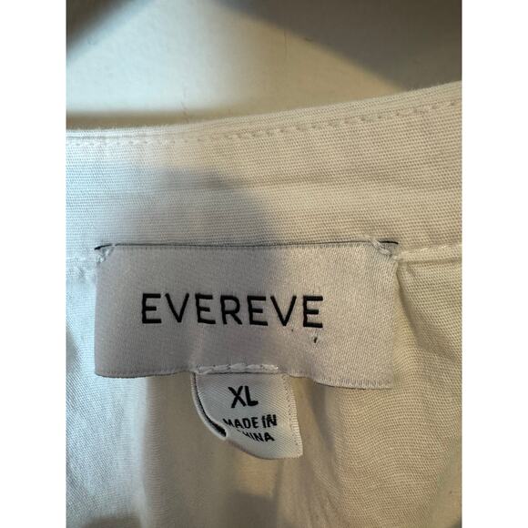 Evereve Felix Puff Sleeve Button Down White Poplin Top XL - Picture 7 of 9